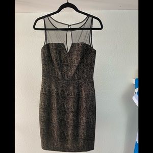 Hailey by Adrianna Papell Black Gold Glitter Dress